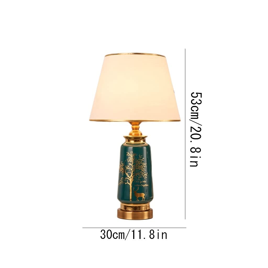 GLOW ART DECO LUXURY LAMP LIGHT with measurements on a white background