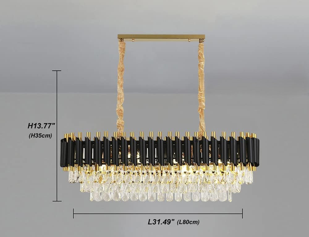 GLOW OBSIDIAN OBLONG CRYSTAL CHANDELIER
