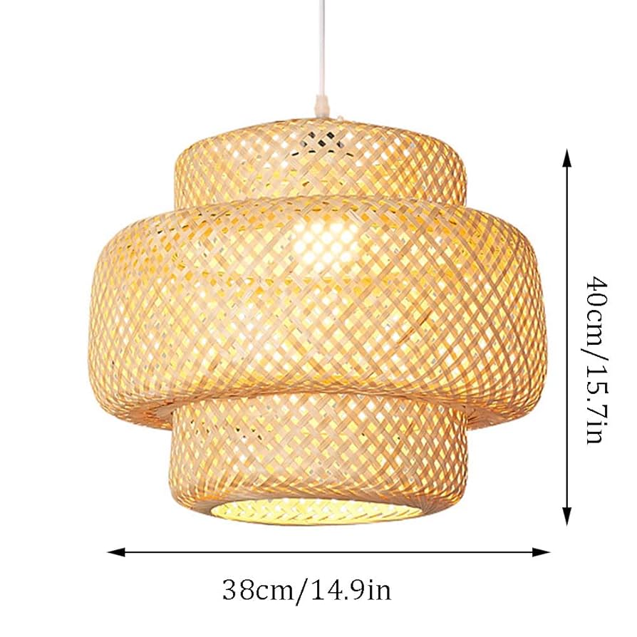 GLOW VENUS FIGURINE RATTAN PENDANT LIGHT with dimensions on a white background
