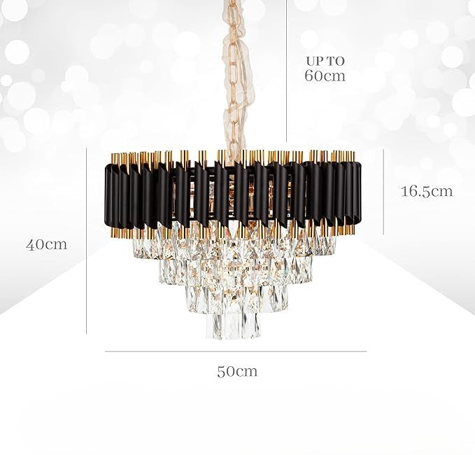 GLOW OBSIDIAN CRYSTAL CHANDELIER