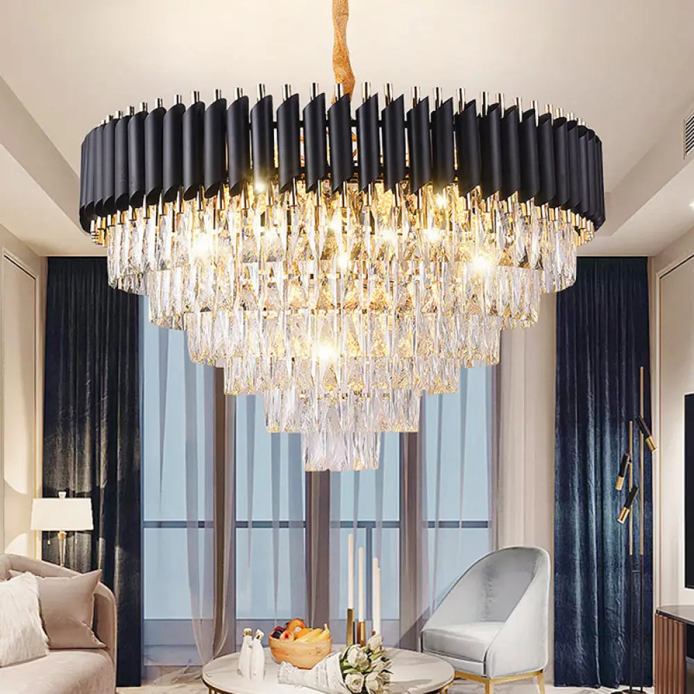 GLOW OBSIDIAN CRYSTAL CHANDELIER