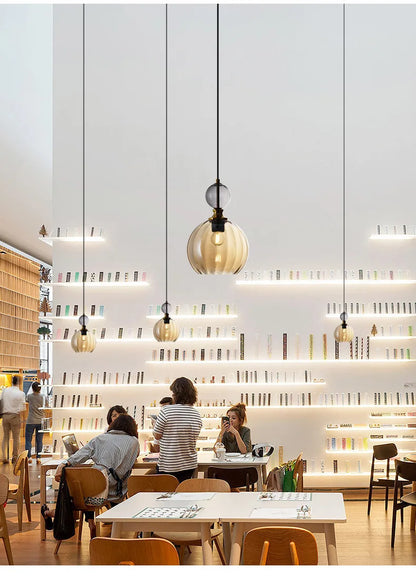 GLOW EXTENDED RIBBED GLASS PENDANT LIGHT