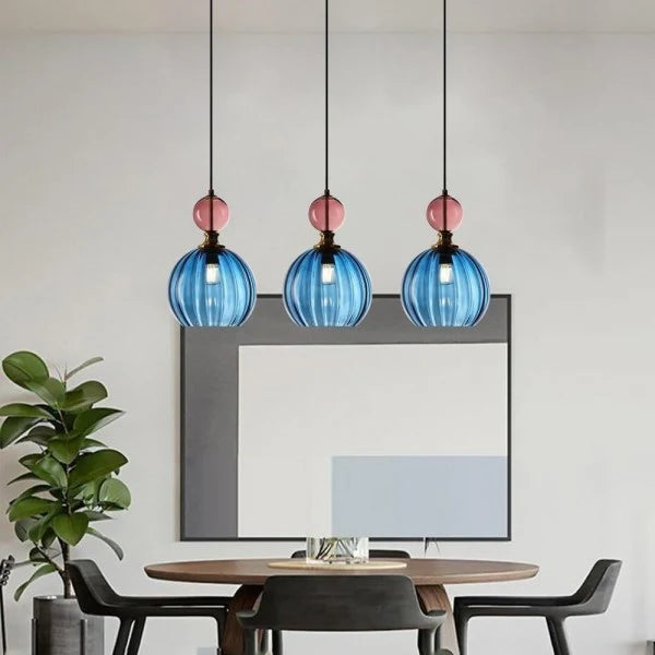 GLOW EXTENDED RIBBED GLASS PENDANT LIGHT