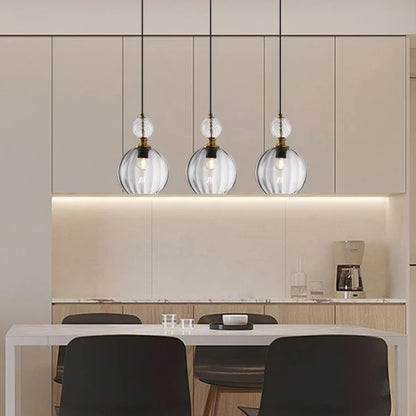 GLOW EXTENDED RIBBED GLASS PENDANT LIGHT