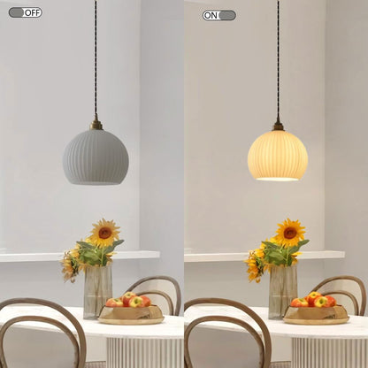 GLOW RIBBED GLASS PENDANT LIGHT