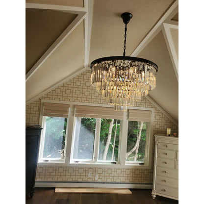 GLOW TIERS OF NIGHT CRYSTAL CHANDELIER