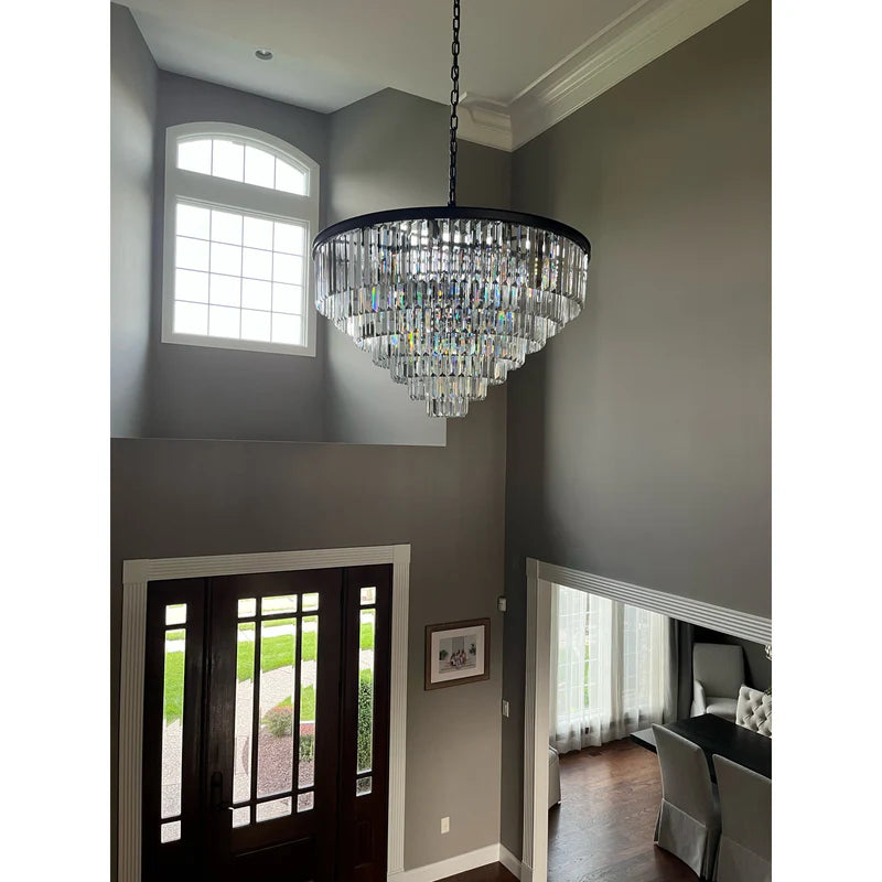 GLOW TIERS OF NIGHT CRYSTAL CHANDELIER