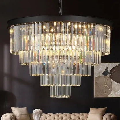 GLOW TIERS OF NIGHT CRYSTAL CHANDELIER