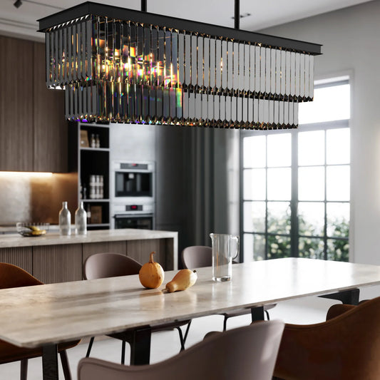 GLOW BLACK NOIR CRYSTAL CHANDELIER