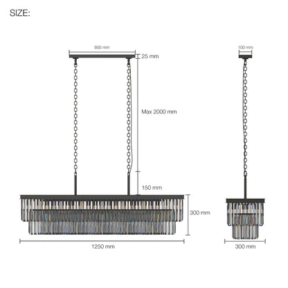 GLOW BLACK NOIR CRYSTAL CHANDELIER