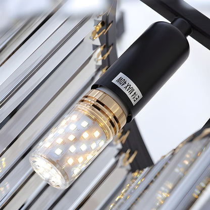 GLOW BLACK NOIR ROUND CRYSTAL CHANDELIER