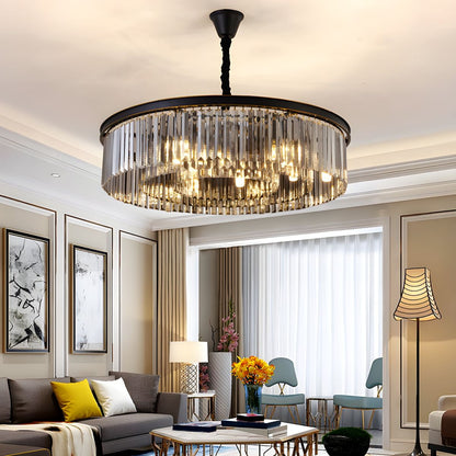 GLOW BLACK NOIR ROUND CRYSTAL CHANDELIER