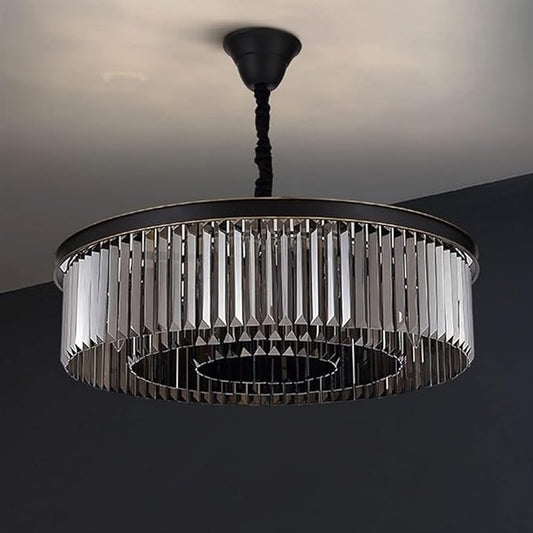 GLOW BLACK NOIR ROUND CRYSTAL CHANDELIER
