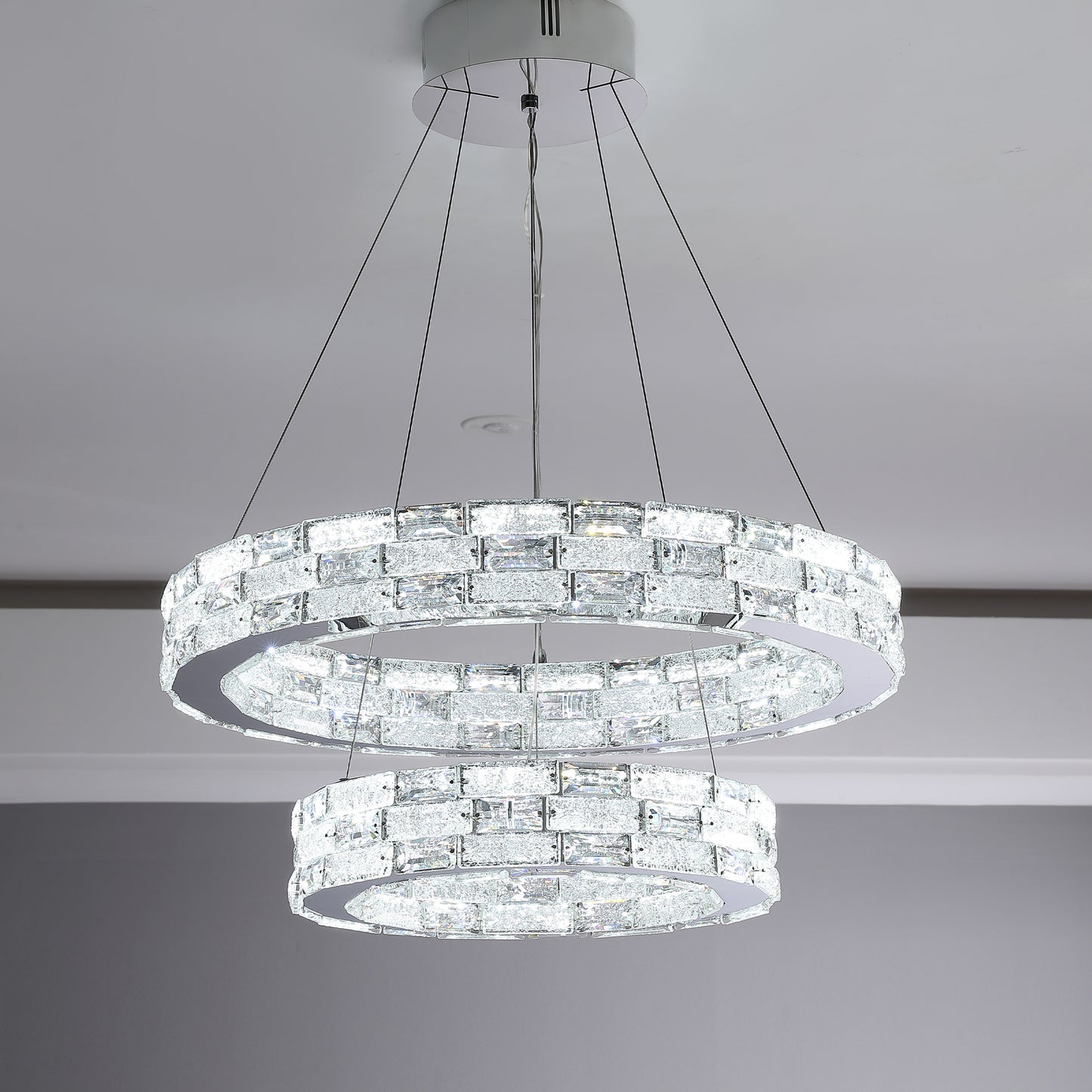 GLOW LIGHT-WELL CRYSTAL CHANDELIER (600MM-400MM)