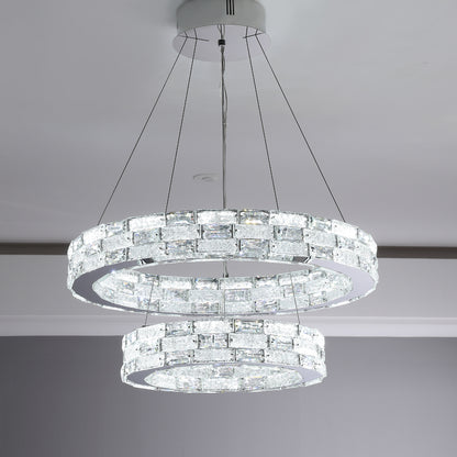 GLOW LIGHT-WELL CRYSTAL CHANDELIER (600MM-400MM)