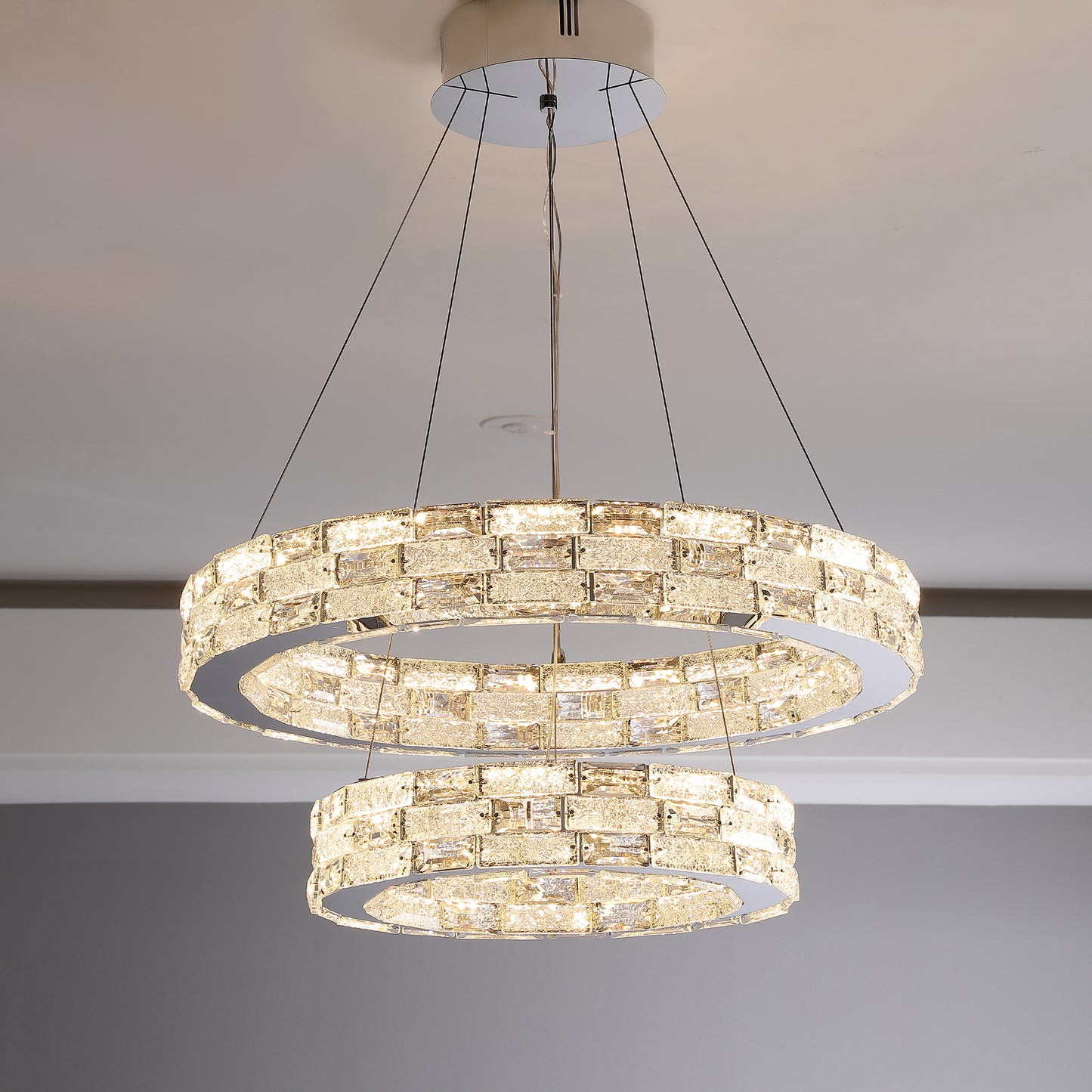 GLOW LIGHT-WELL CRYSTAL CHANDELIER (600MM-400MM)