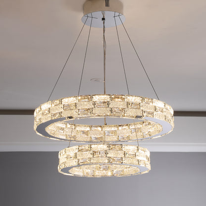 GLOW LIGHT-WELL CRYSTAL CHANDELIER (600MM-400MM)