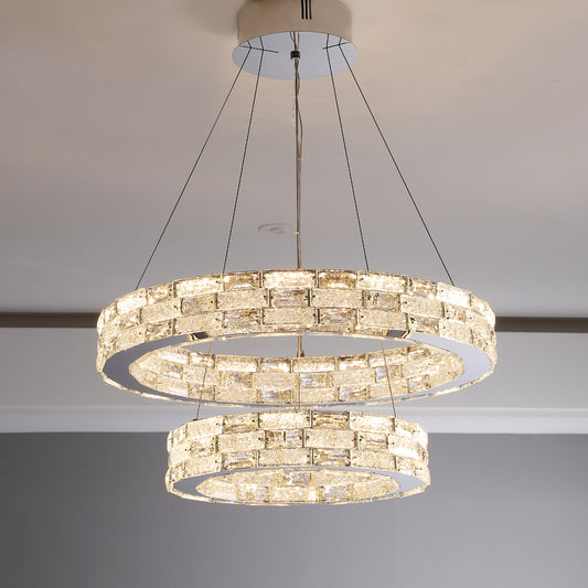 GLOW LIGHT-WELL CRYSTAL CHANDELIER (600MM-400MM)