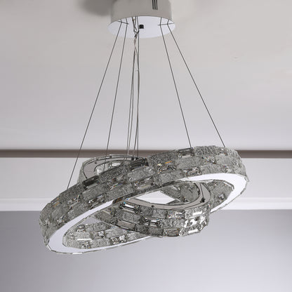 GLOW LIGHT-WELL CRYSTAL CHANDELIER (600MM-400MM)