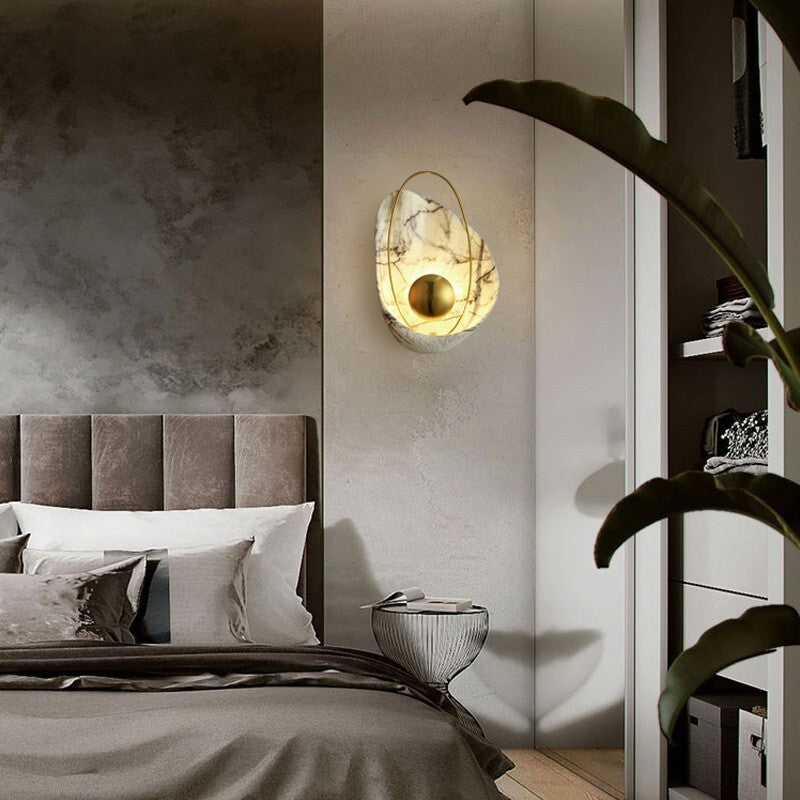 GLOW MARBLE OYSTER WALL SCONCE LIGHT