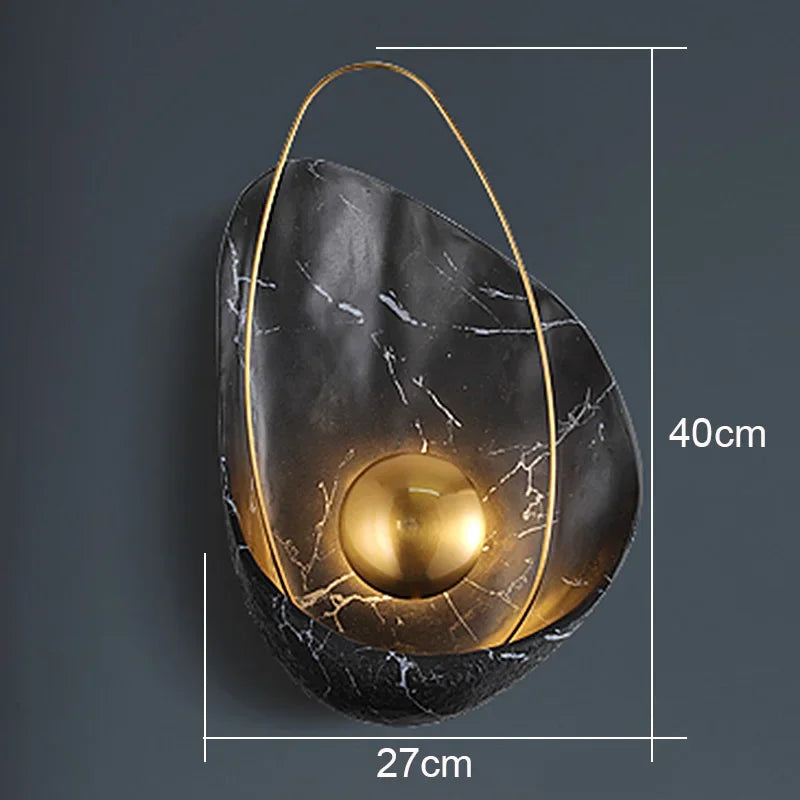GLOW MARBLE OYSTER WALL SCONCE LIGHT