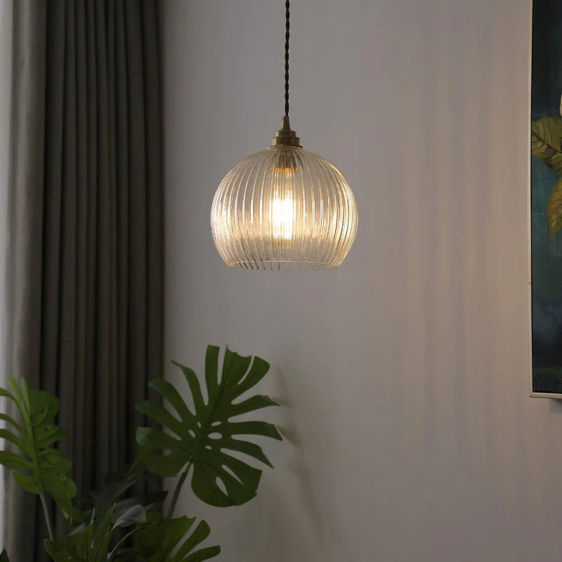 GLOW RIBBED GLASS PENDANT LIGHT