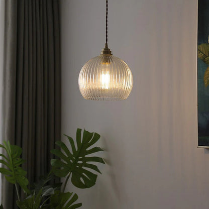 GLOW RIBBED GLASS PENDANT LIGHT
