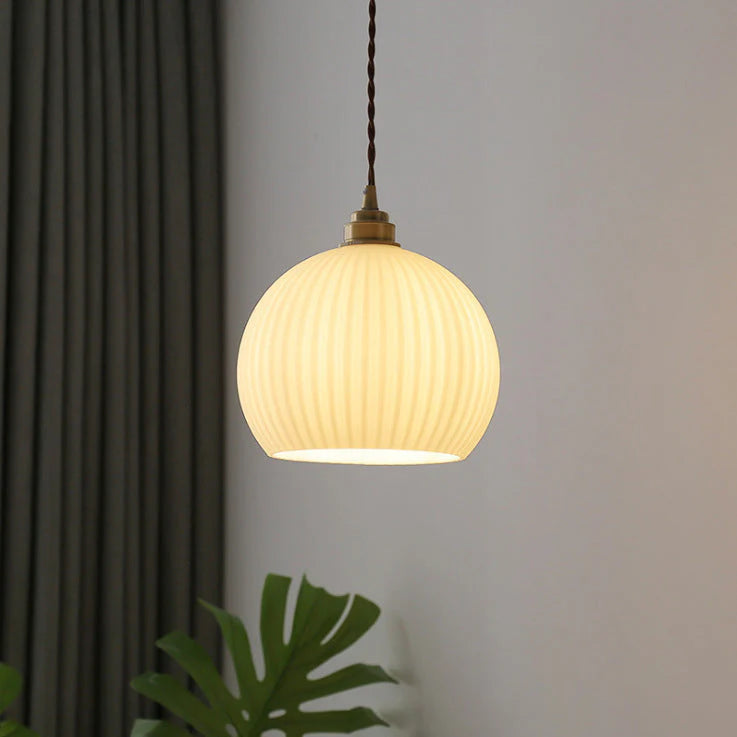 GLOW RIBBED GLASS PENDANT LIGHT