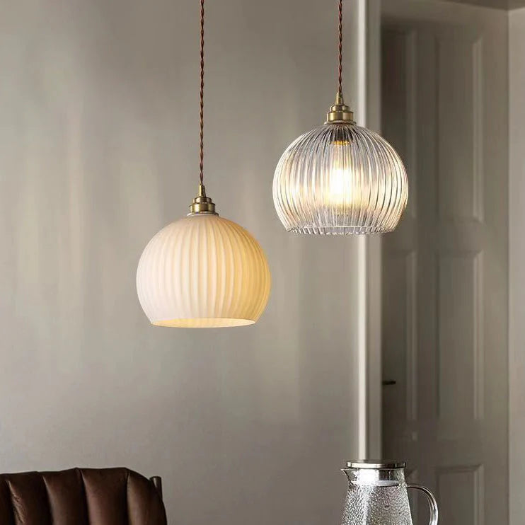 GLOW RIBBED GLASS PENDANT LIGHT