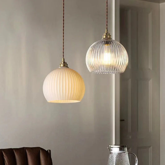 GLOW RIBBED GLASS PENDANT LIGHT