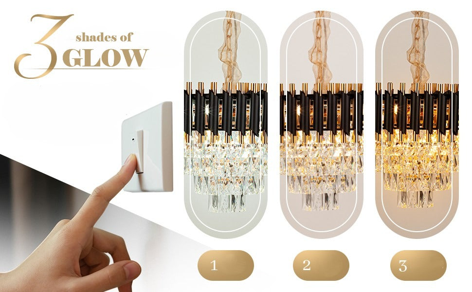 GLOW OBSIDIAN CRYSTAL CHANDELIER