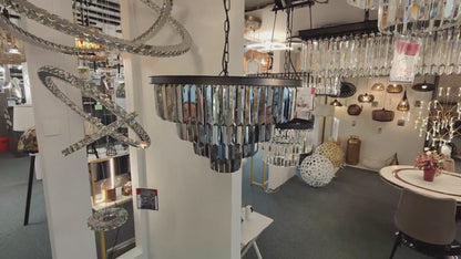 GLOW TIERS OF NIGHT CRYSTAL CHANDELIER