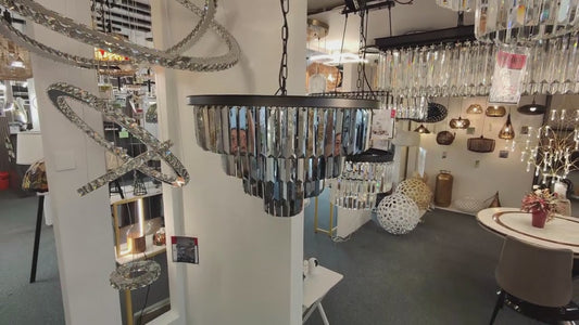 GLOW TIERS OF NIGHT CRYSTAL CHANDELIER