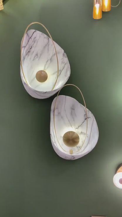 GLOW MARBLE OYSTER WALL SCONCE LIGHT