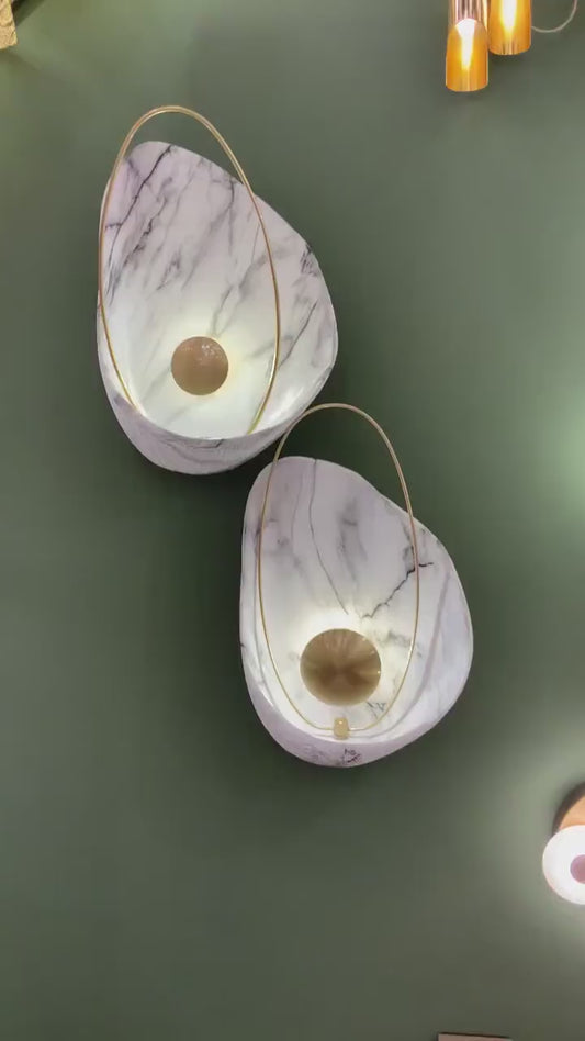 GLOW MARBLE OYSTER WALL SCONCE LIGHT